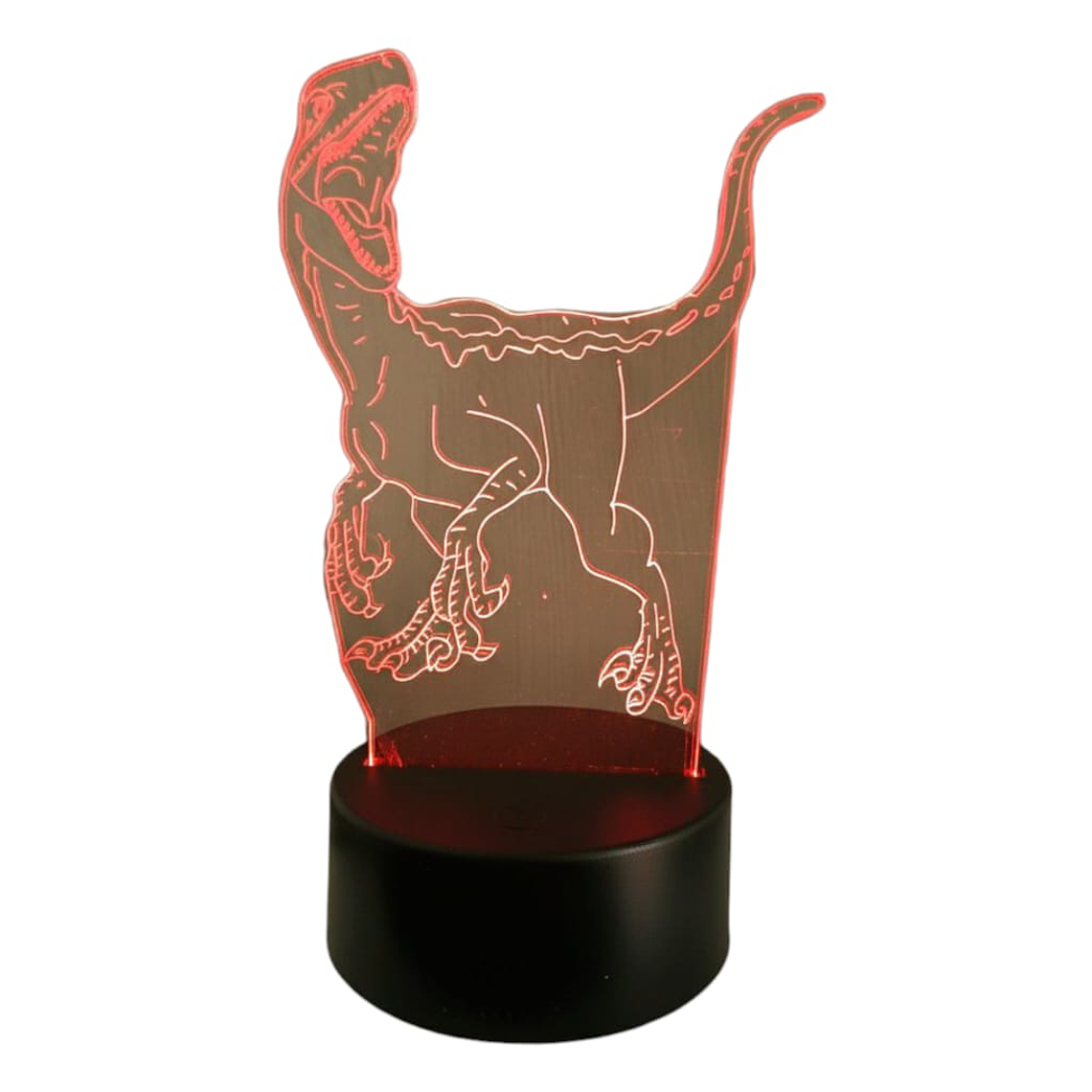 Lampara 3D Dinosaurio Velociraptor de 7 colores 2