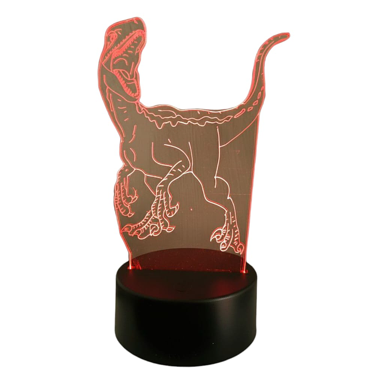 Lampara 3D Dinosaurio Velociraptor de 7 colores 2