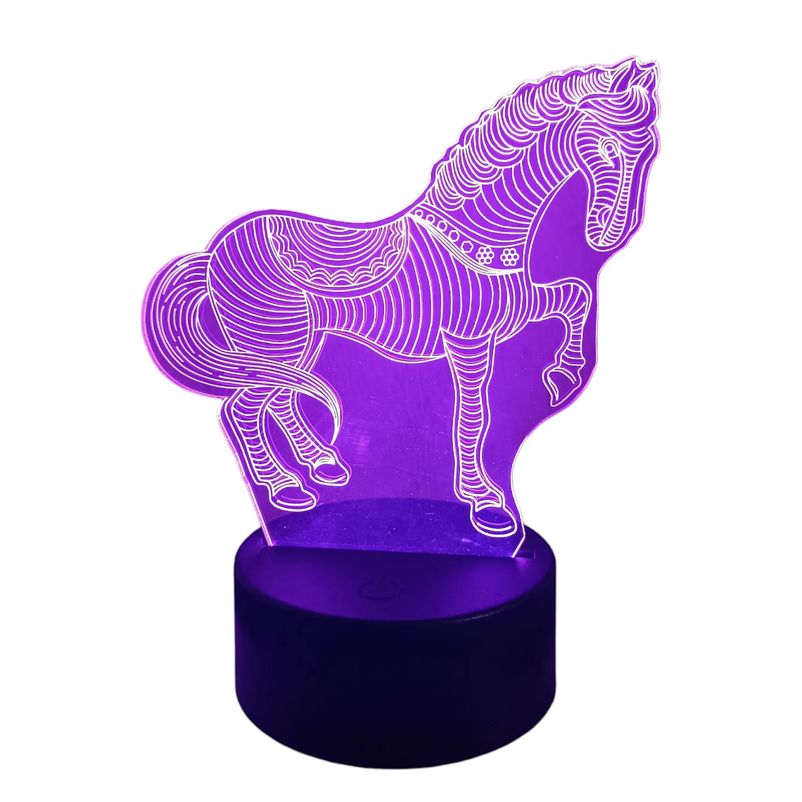 Lampara 3D Corcel de 7 colores 3