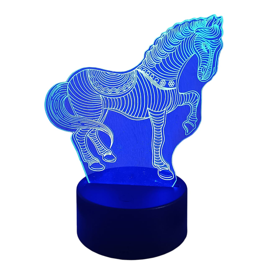 Lampara 3D Corcel de 7 colores 2