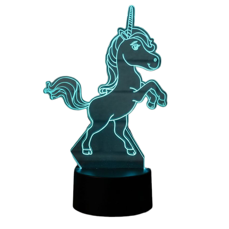 Lampara 3D Unicornio de Pie de 7 colores 2