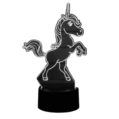 Lampara 3D Unicornio de Pie de 7 colores