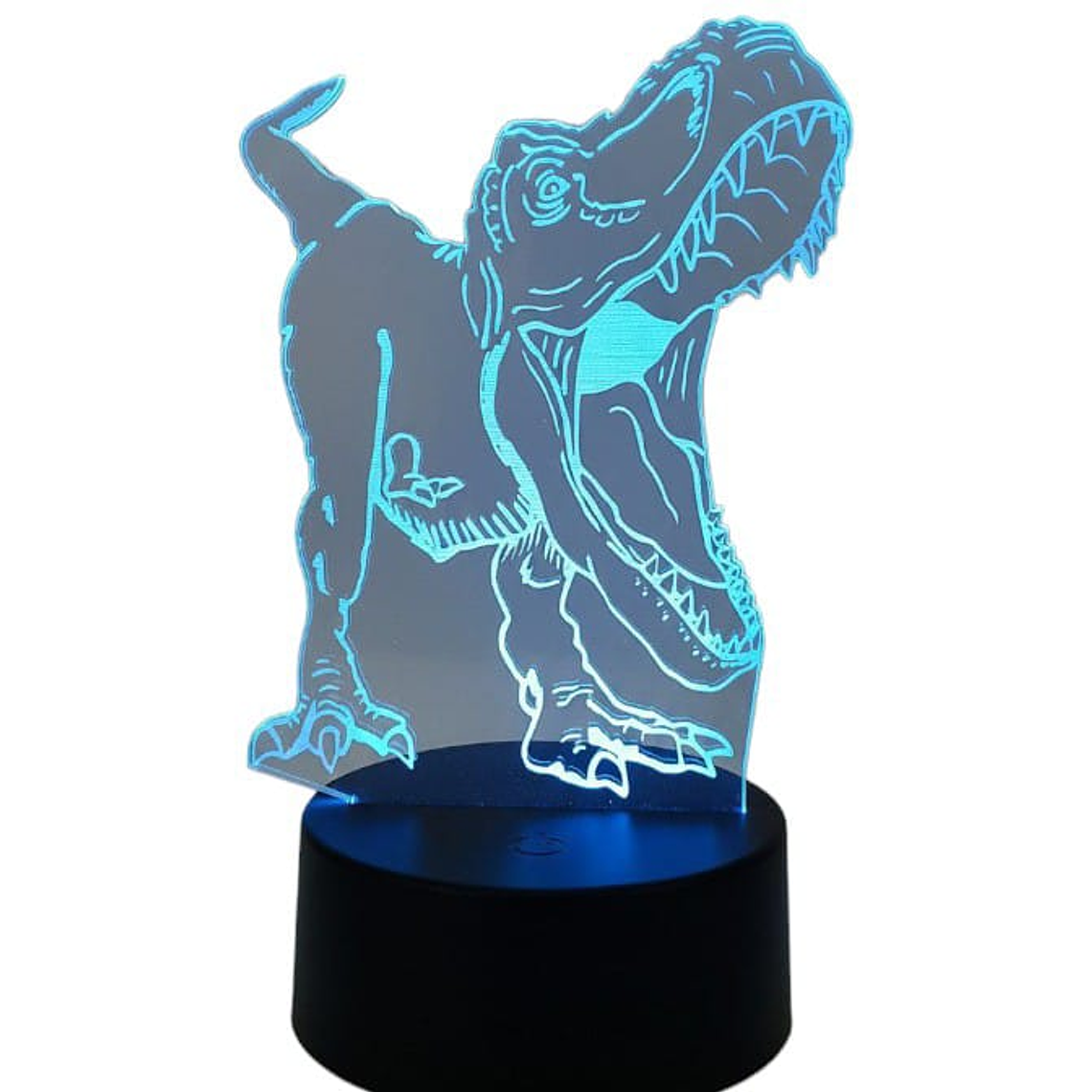 Lampara 3D Dino Boca Grande de 7 colores 3