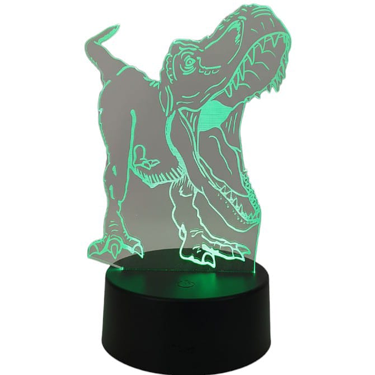 Lampara 3D Dino Boca Grande de 7 colores 2