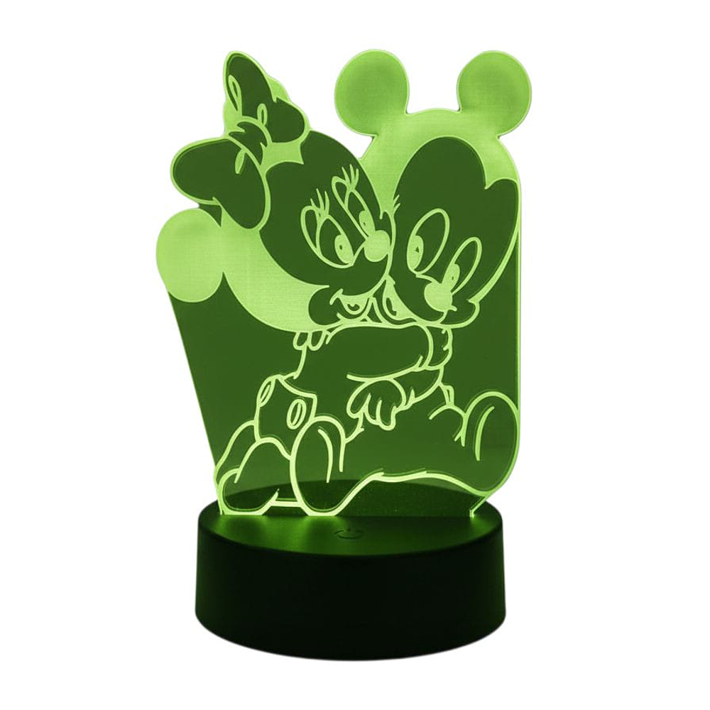 Lampara 3D Minnie y Mickey 7 colores