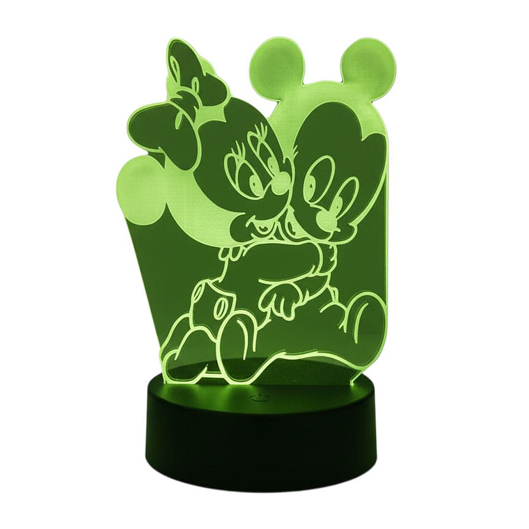 Lampara 3D Minnie y Mickey 7 colores 3