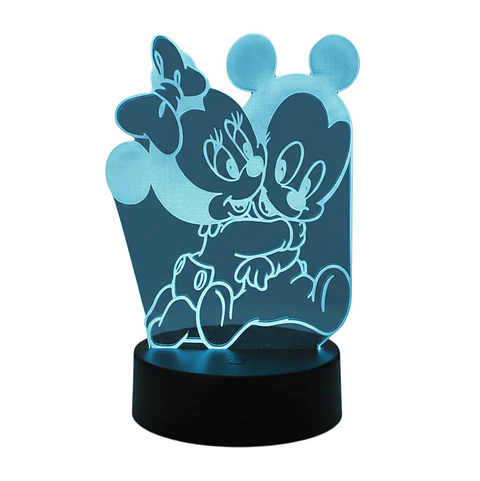 Lampara 3D Minnie y Mickey 7 colores