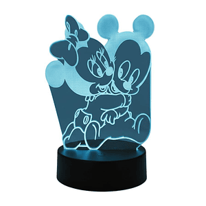 Lampara 3D Minnie y Mickey 7 colores