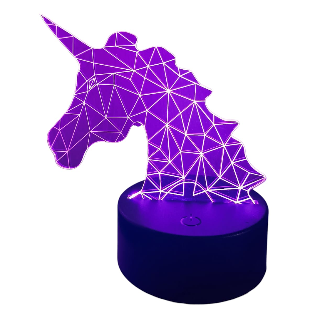 Lampara 3D Unicornio Geométrico de 7 colores 3