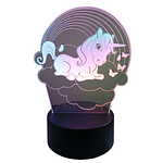 Lampara 3D Unicornio Arcoíris de 7 colores