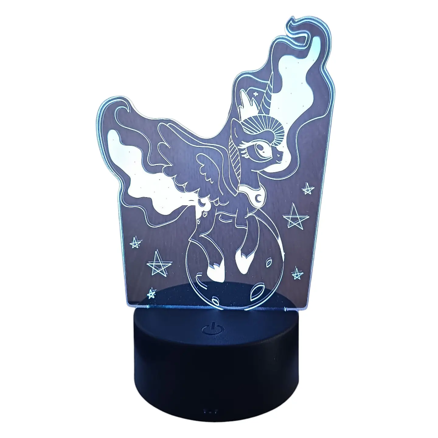 Lampara 3D Unicornio en el mundo de 7 colores 3