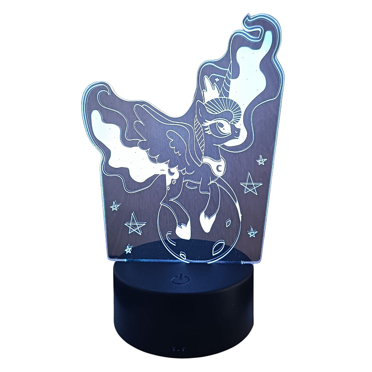Lampara 3D Unicornio en el mundo de 7 colores 3