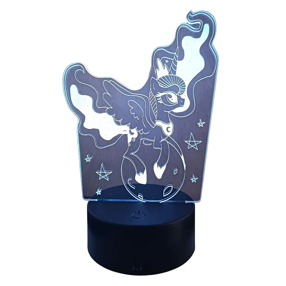 Lampara 3D Unicornio en el mundo de 7 colores 3