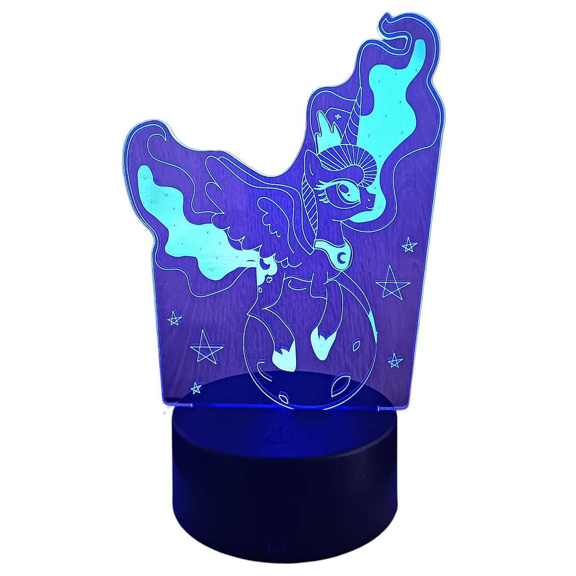 Lampara 3D Unicornio en el mundo de 7 colores 2