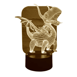 Lampara 3D Dragon de 7 colores