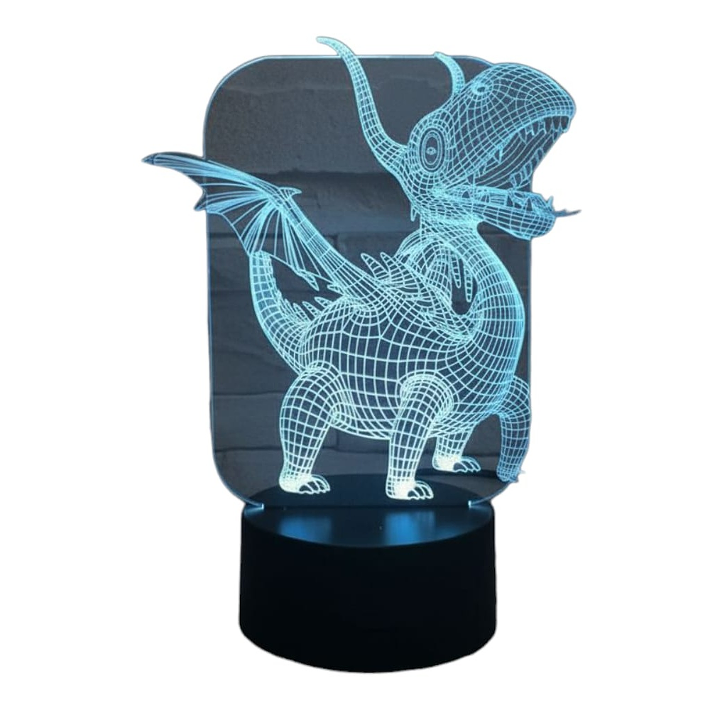 Lampara 3D Dragon de 7 colores