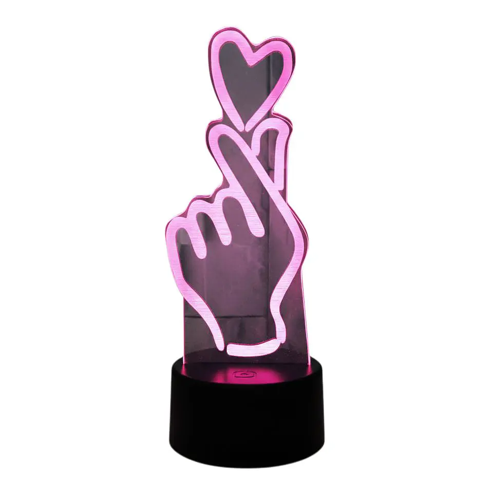 Lampara 3D Mano Corazón de 7 colores 1