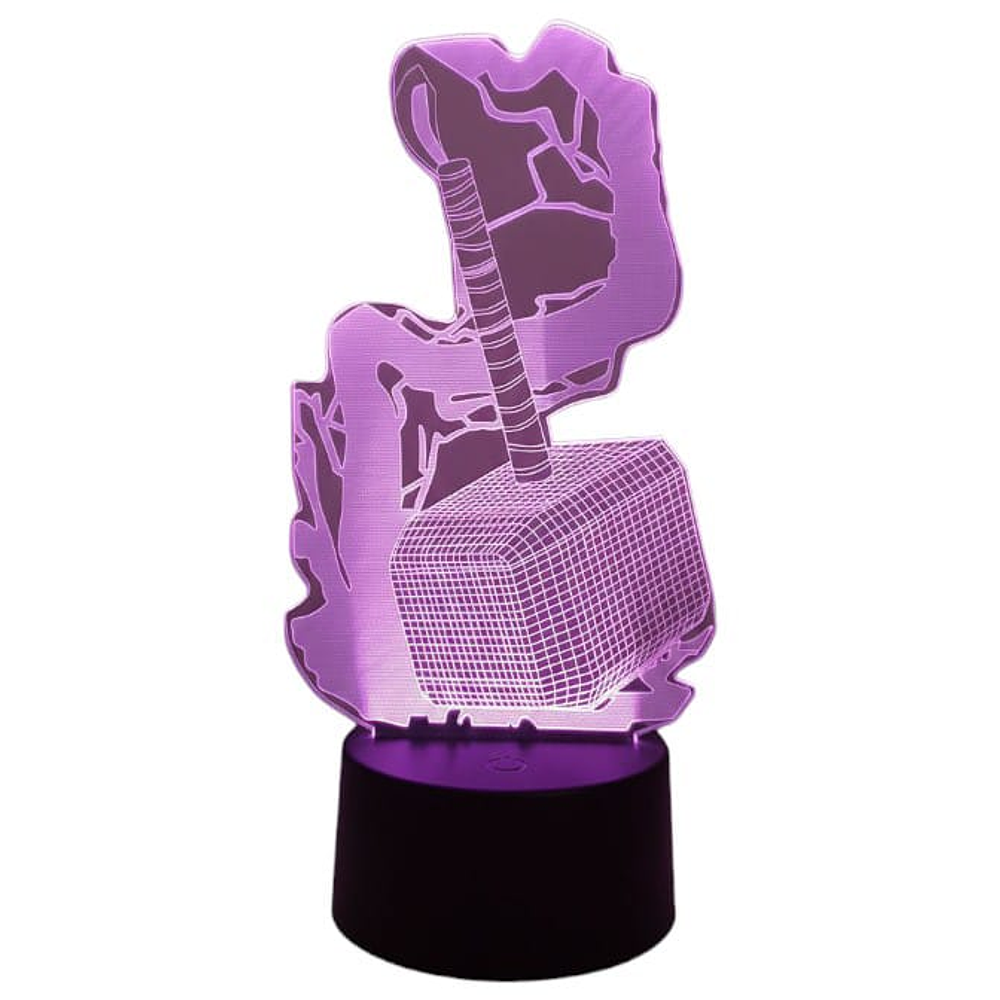Lampara 3D Martillo Thor 7 colores