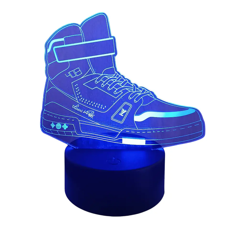 Lampara 3D Zapatilla LV de 7 colores 3