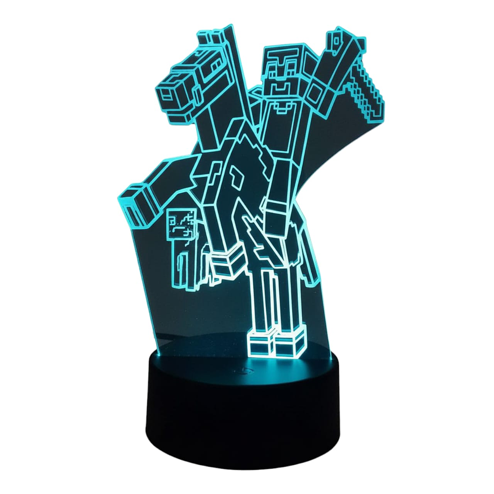 Lampara 3D Minecraft 7 colores