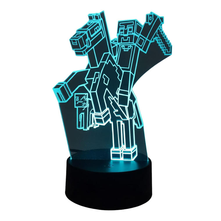 Lampara 3D Minecraft 7 colores 1