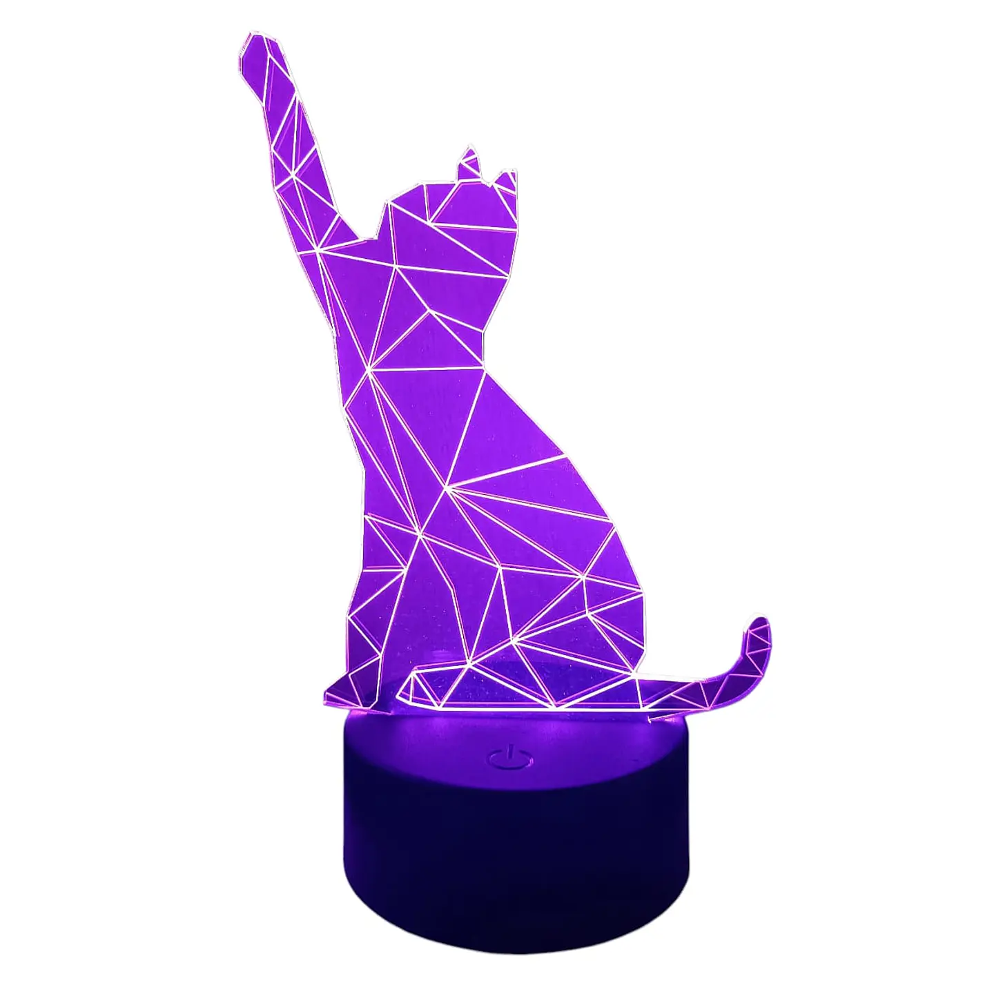 Lampara 3D Gato pata arriba de 7 colores 2