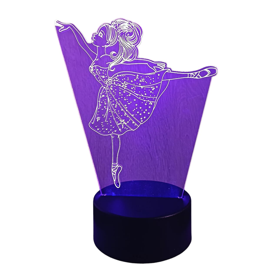 Lampara 3D bailarina de 7 colores 1
