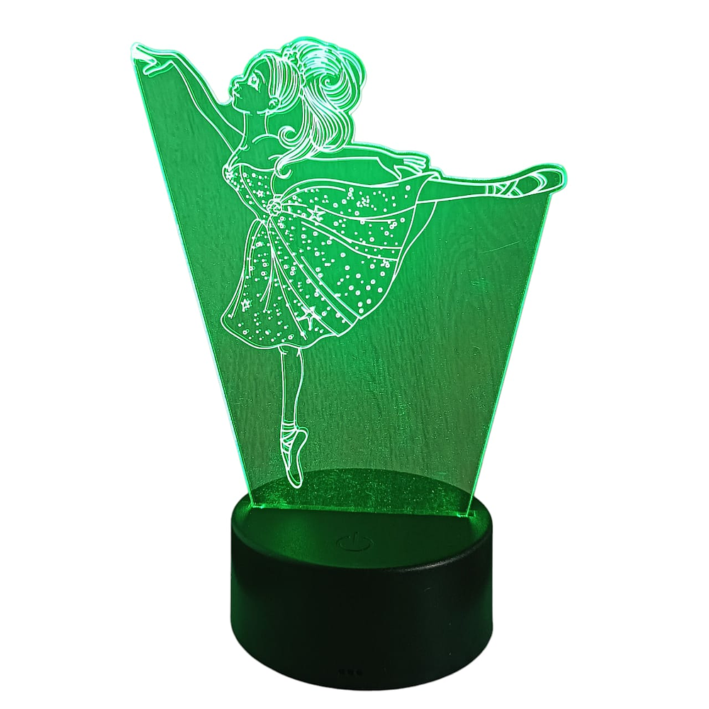 Lampara 3D bailarina de 7 colores