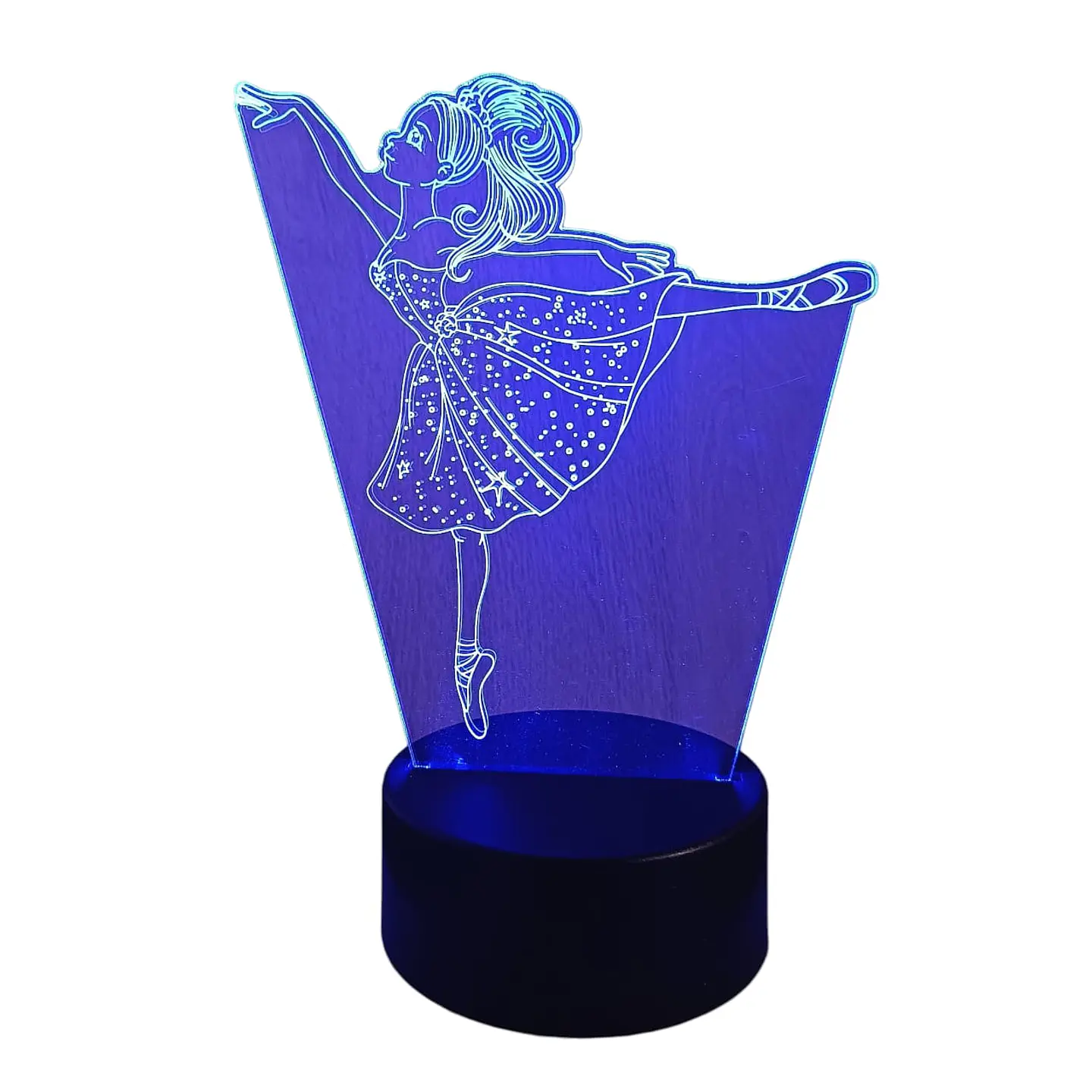 Lampara 3D bailarina de 7 colores 3