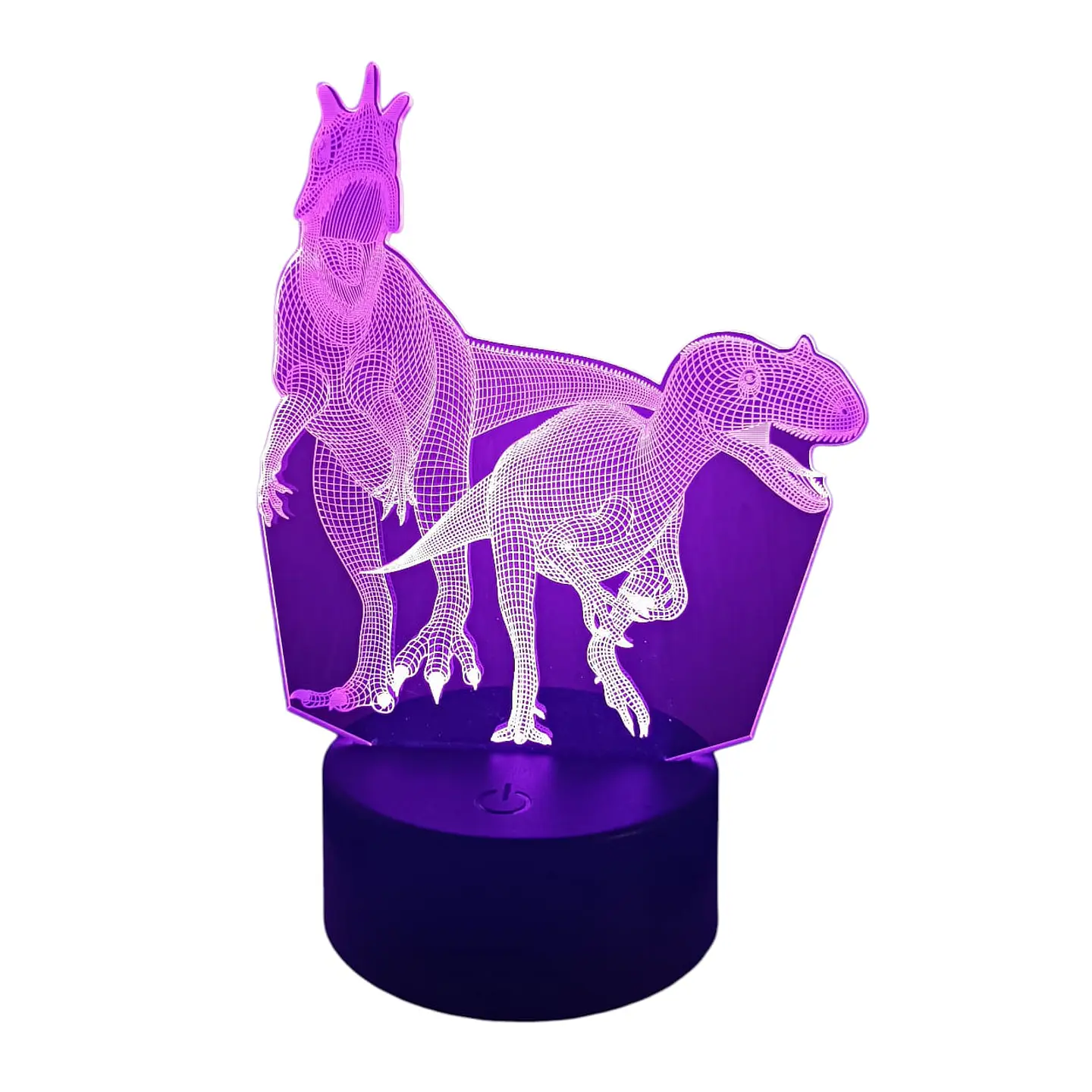 Lampara 3D Dino Pareja  de 7 colores 3