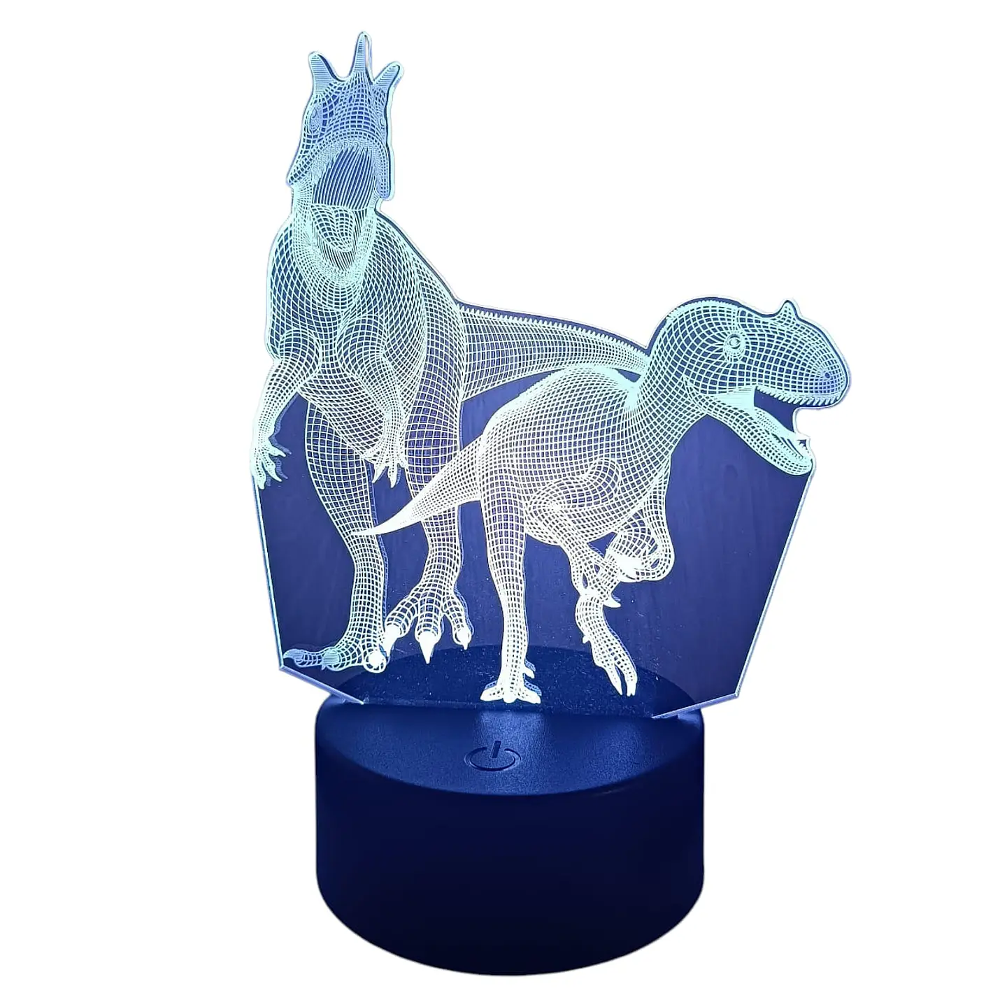 Lampara 3D Dino Pareja  de 7 colores 2