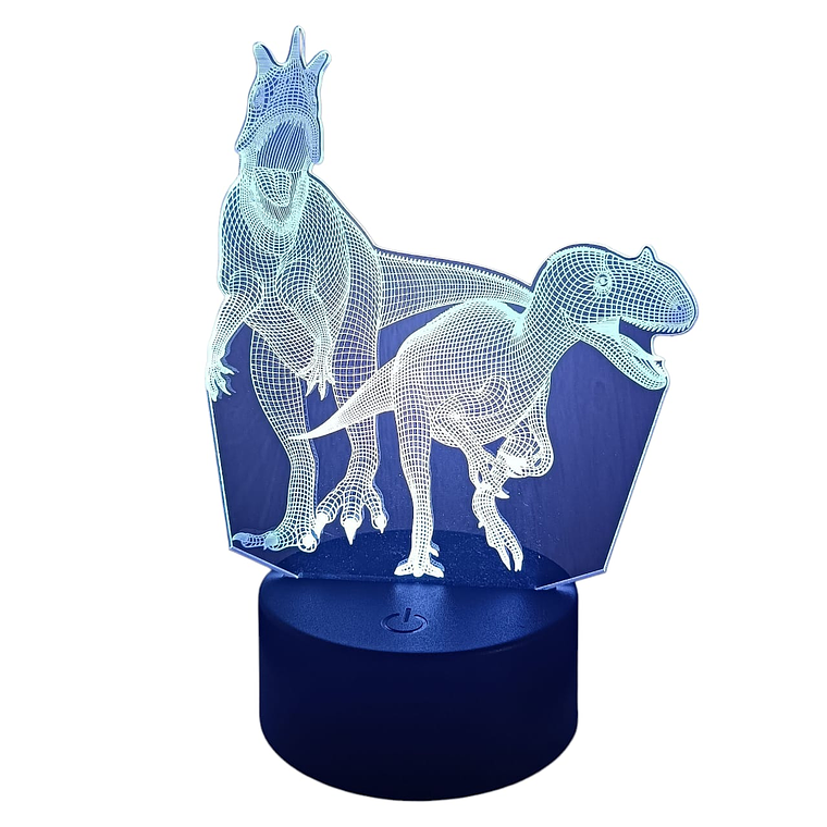 Lampara 3D Dino Pareja  de 7 colores 2