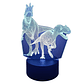 Lampara 3D Dino Pareja  de 7 colores - Miniatura 2