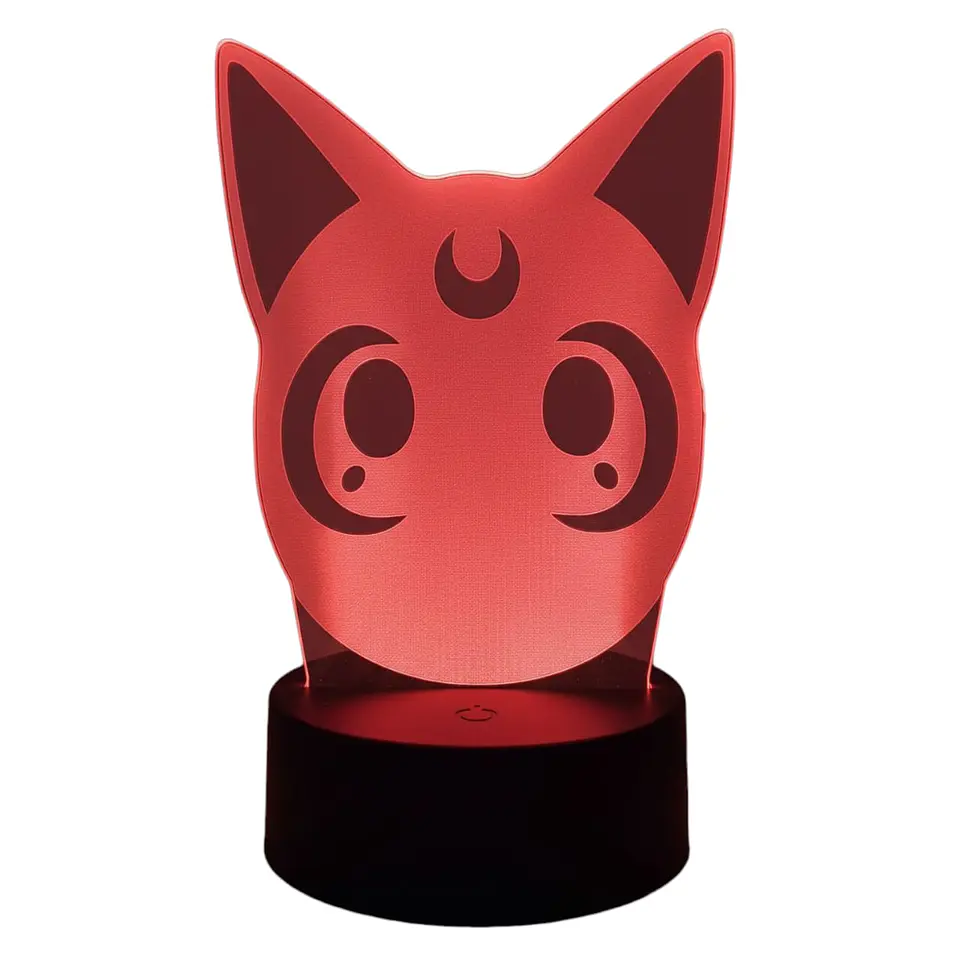 Lampara 3D Gato Luna Sailor Moon 7 colores 4