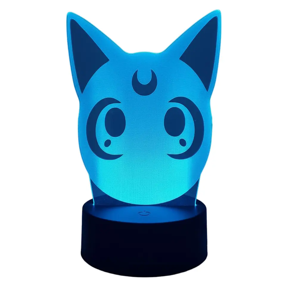 Lampara 3D Gato Luna Sailor Moon 7 colores 1