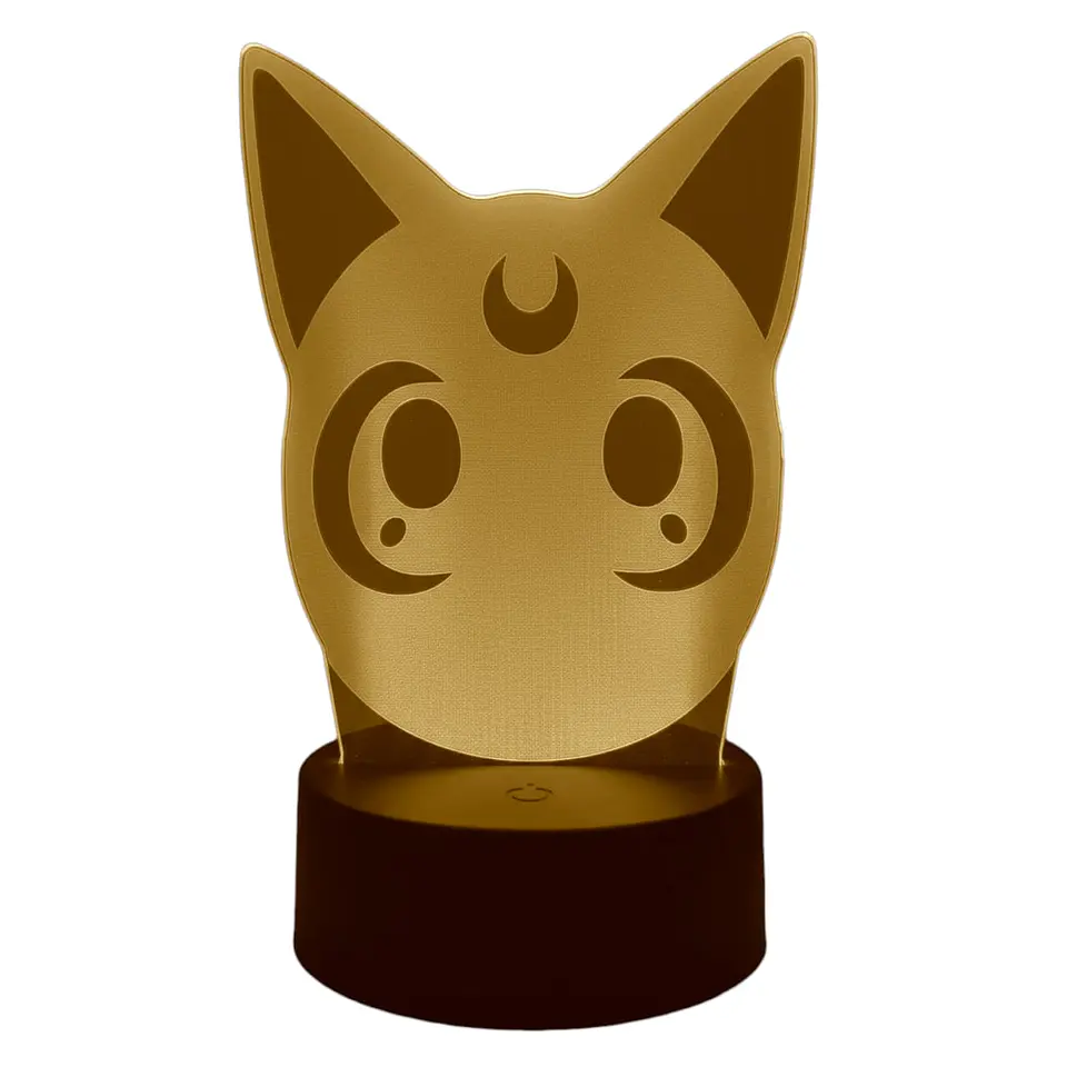 Lampara 3D Gato Luna Sailor Moon 7 colores 2