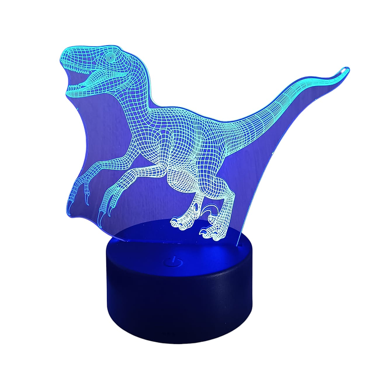 Lampara 3D Dino Velociraptor de 7 colores 1