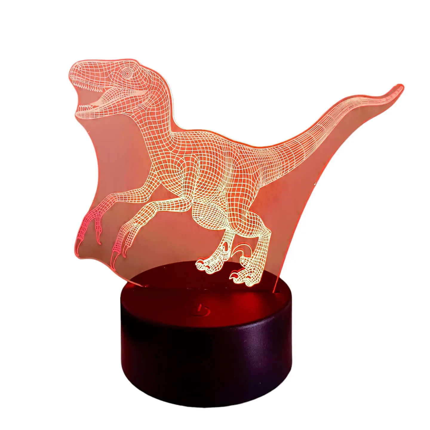 Lampara 3D Dino Velociraptor de 7 colores 2