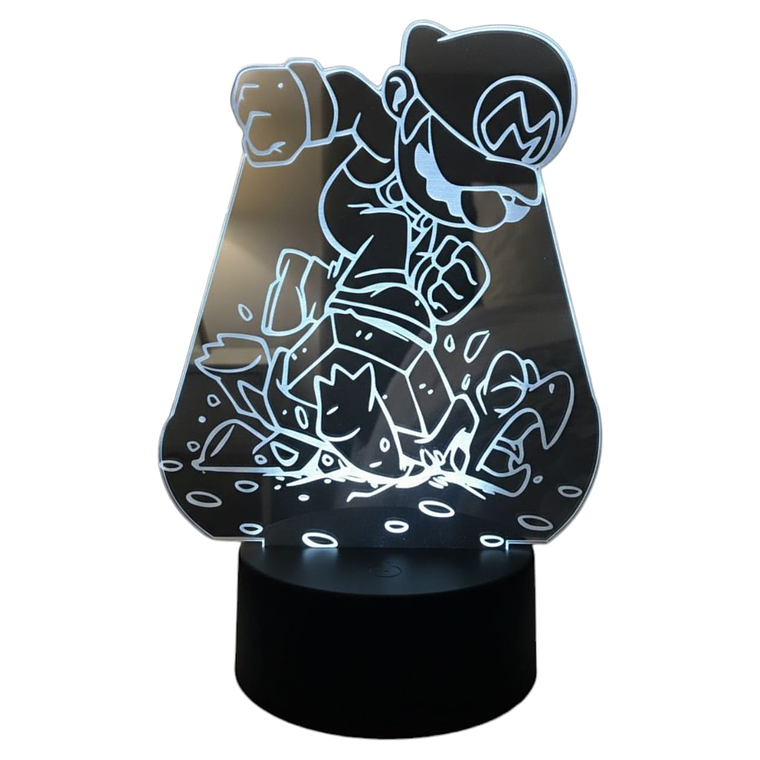 Lampara 3D Mario Tortuga 7 colores 3