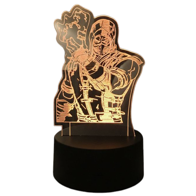 Lampara 3D Sub Zero Mortal Combat 7 colores 3