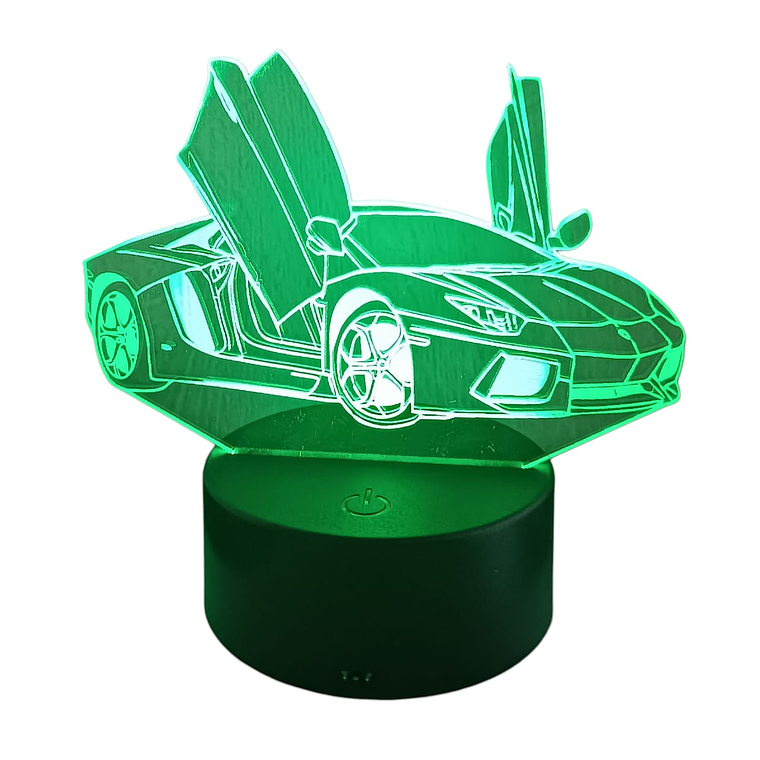 Lampara 3D Lamborghini de 7 colores 2