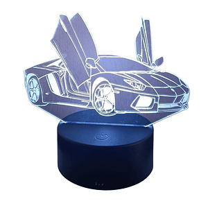 Lampara 3D Lamborghini de 7 colores