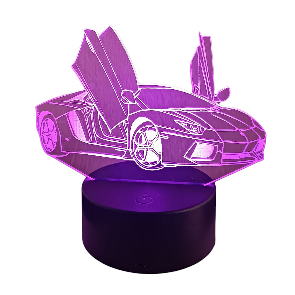 Lampara 3D Lamborghini de 7 colores