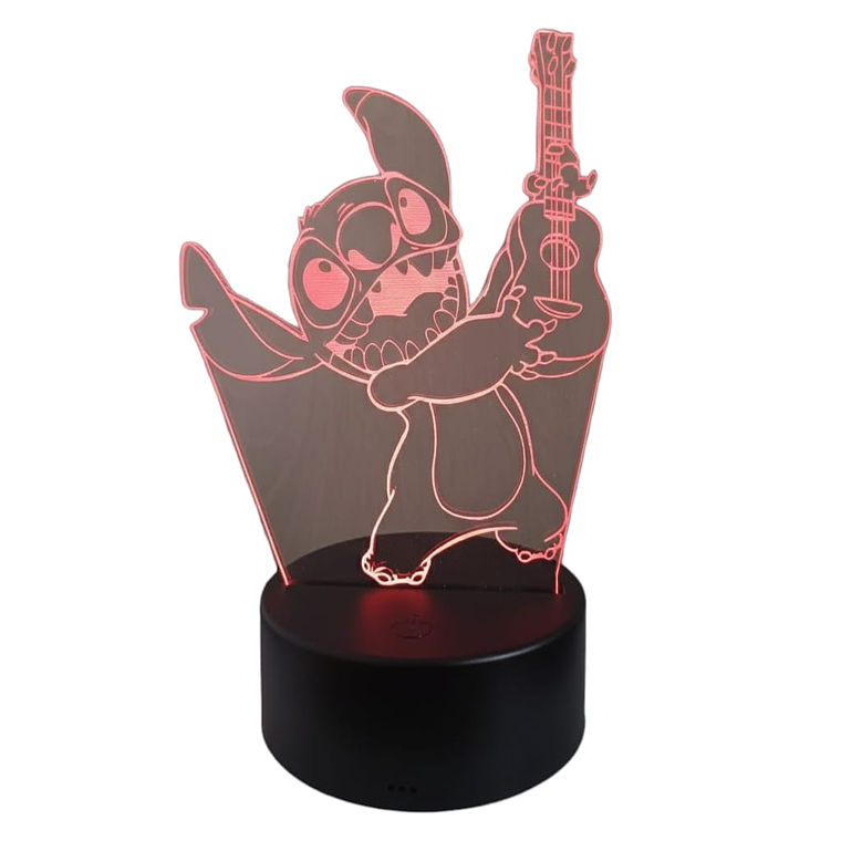 Lampara 3D Stich ukelele 7 colores 3