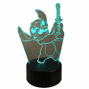 Lampara 3D Stich ukelele 7 colores