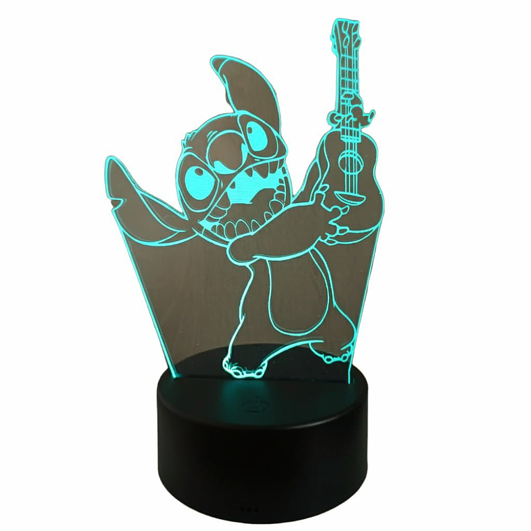 Lampara 3D Stich ukelele 7 colores 1