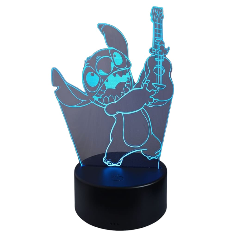 Lampara 3D Stich ukelele 7 colores 2
