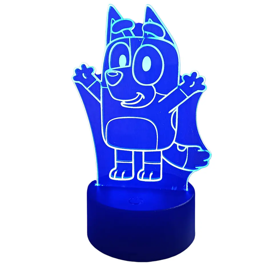 Lampara 3D Bluey 7 colores 3
