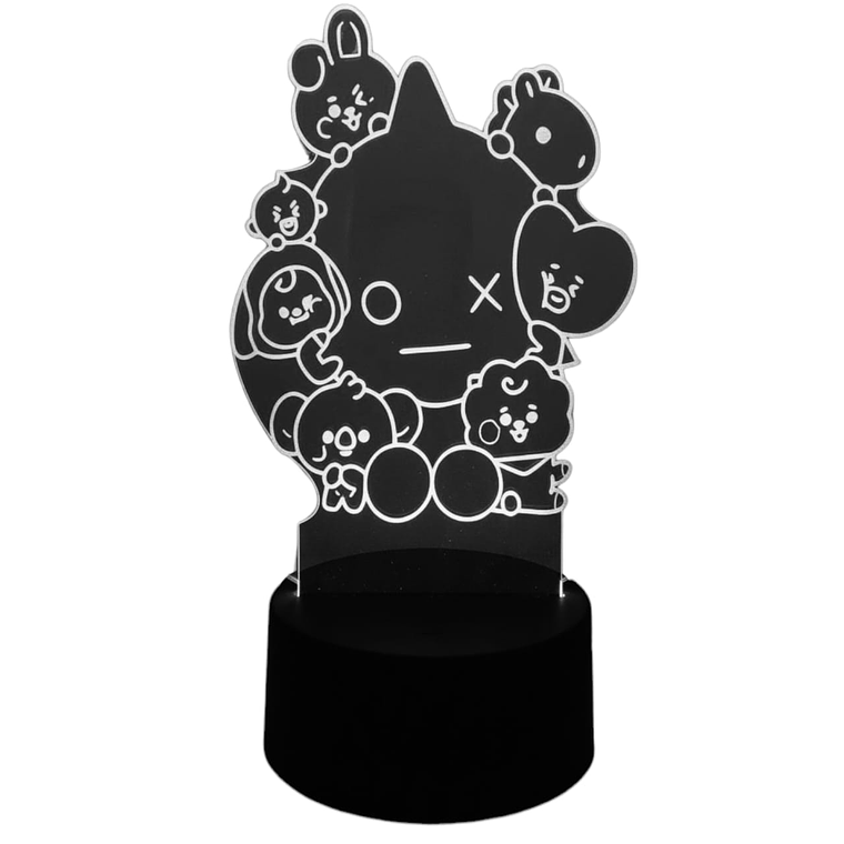 Lampara 3D BTS monos 7 Colores 1