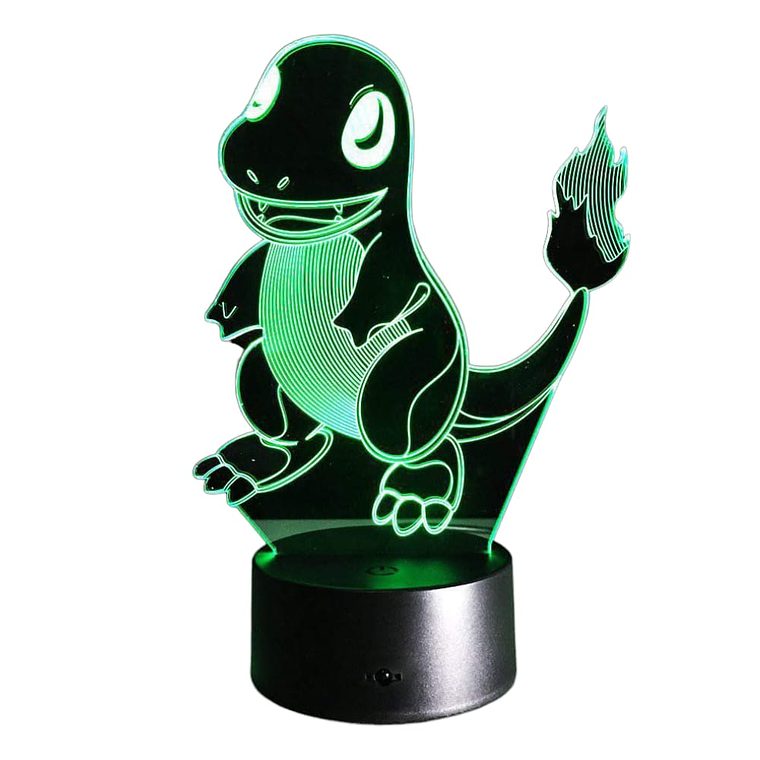 Lampara 3D Charmander 7 colores 2